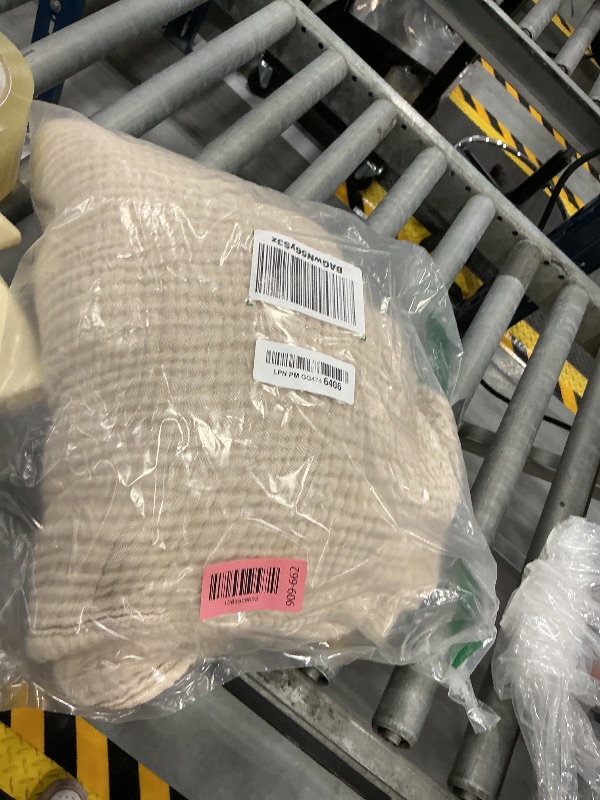 Photo 1 of EMME Muslin Throw Blanket - Beige, 50" x 71"