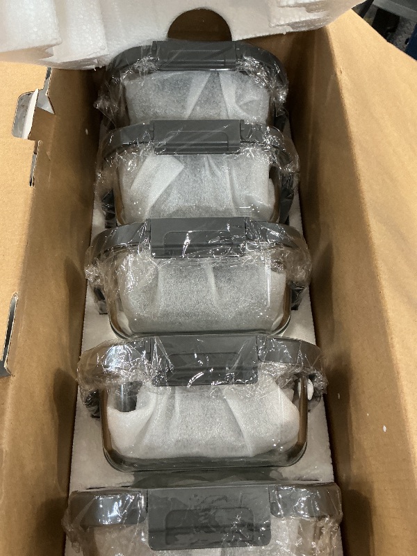 Photo 1 of BOROHOUSE 10-Pack Glass Food Storage Containers with Tempered Glass Lids – Borosilicate, Airtight, Oven-Safe (-4°F~950°F), BPA-Free, 4.4 & 1.6 Cup, Leak-Proof, Dishwasher Safe (Gray)
