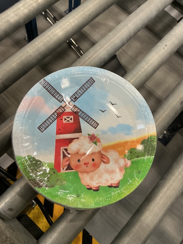 Photo 1 of Justforjoyful Farm Animal Paper Plates - 60 Count, 7-Inch