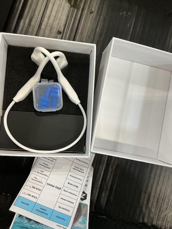 Photo 1 of Tevese Bone Conduction Headphones, Waterproof Bluetooth?Mist Off White?