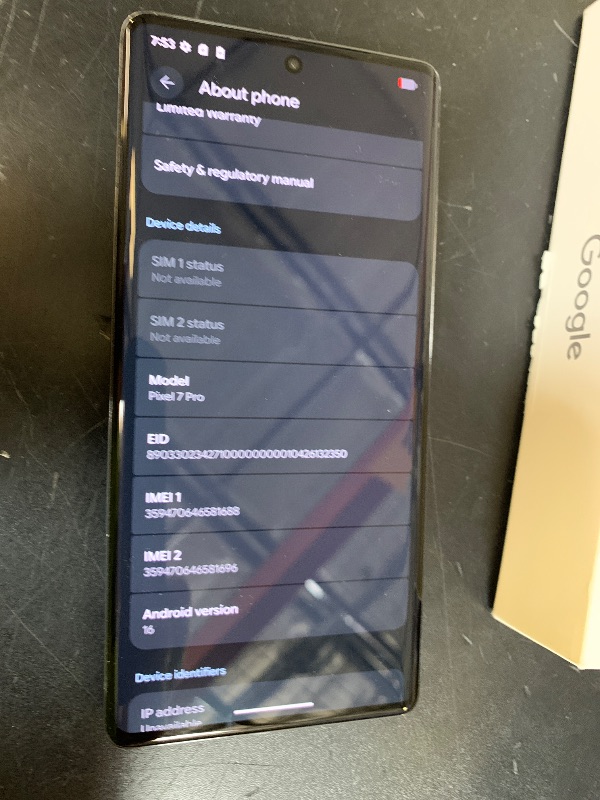 Photo 1 of Google Pixel 7 Pro (Renewed Premium) - 128GB Obsidian