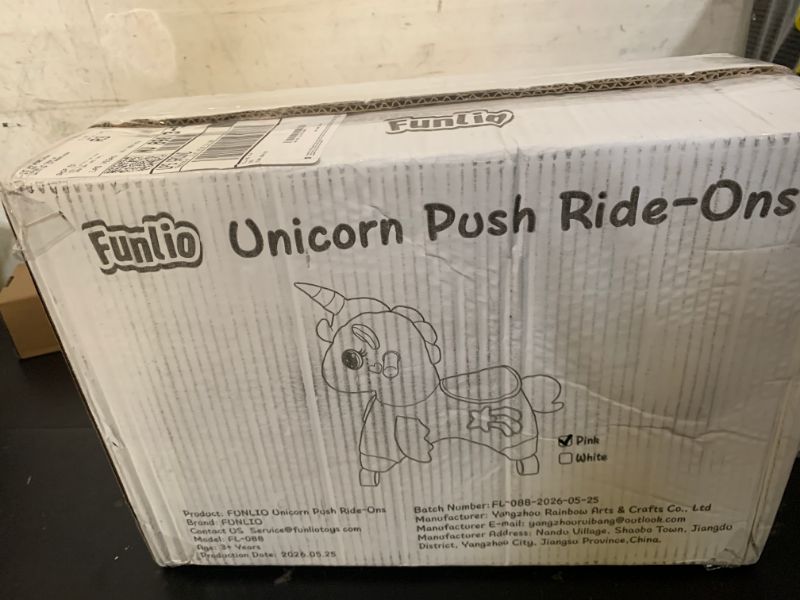 Photo 1 of FUNLIO Unicorn Toddler Ride On Toy