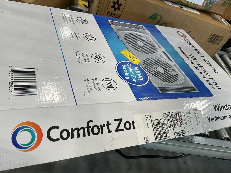 View 2 of COMFORT ZONE Reversible Twin Window Fan with 3-Speeds & Expandable Width