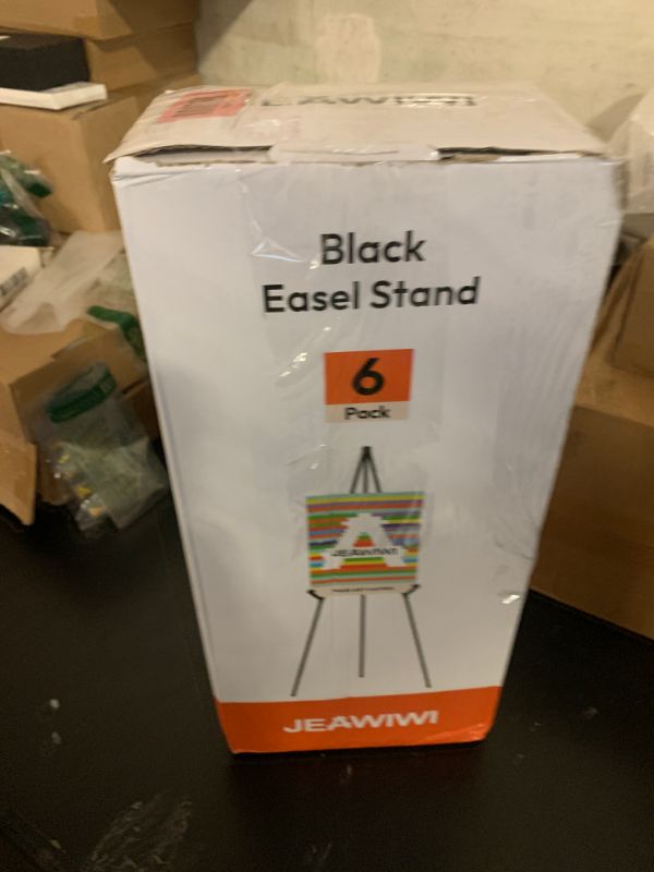 Photo 1 of JEAWIWI 6 Pcs Lightweight Easel Stand, 66 Inch, Black