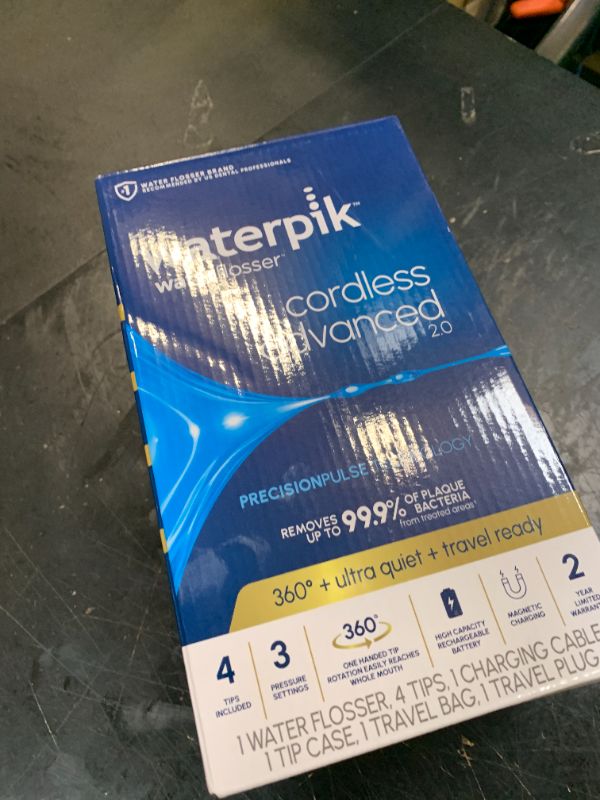 Photo 1 of Waterpik Cordless Advanced Portable Water Flosser, Rechargeable, White