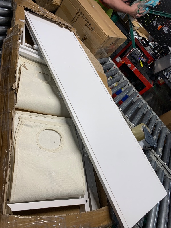 View 2 of ***STOCK PHOTO FOR REFERENCE***VASAGLE Laundry Hamper with Shelf, 3 Pull-Out Bags, 3 x 10.6 Gallons (40 L)