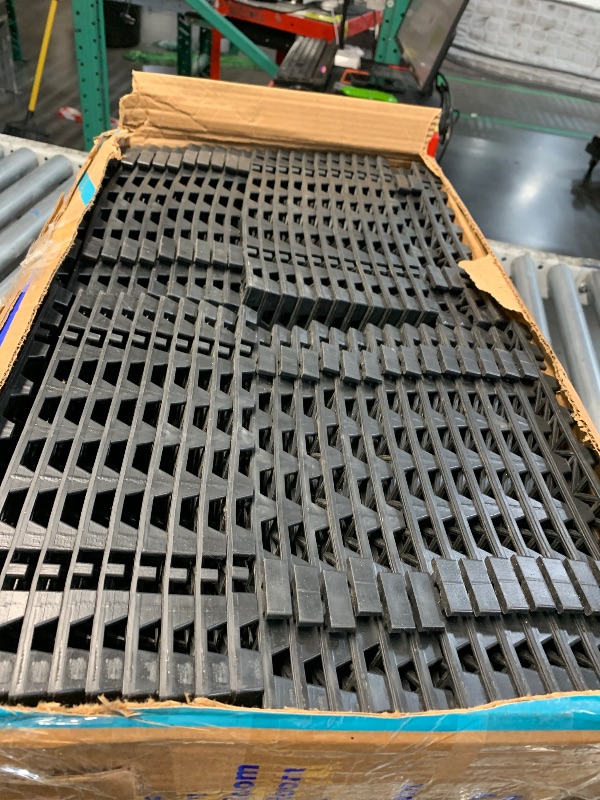 View 3 of ***STOCK PHOTO FOR REFERENCE ***Modular Interlocking Cushion 48P 11.8" x 11.8" Interlocking Rubber Floor Drain Holes Non-Slip Splicing Drainage Mats for Deck, Shower, Kitchen, Drain Pool, Sauna Bath, Indoor Outdoor (Black)