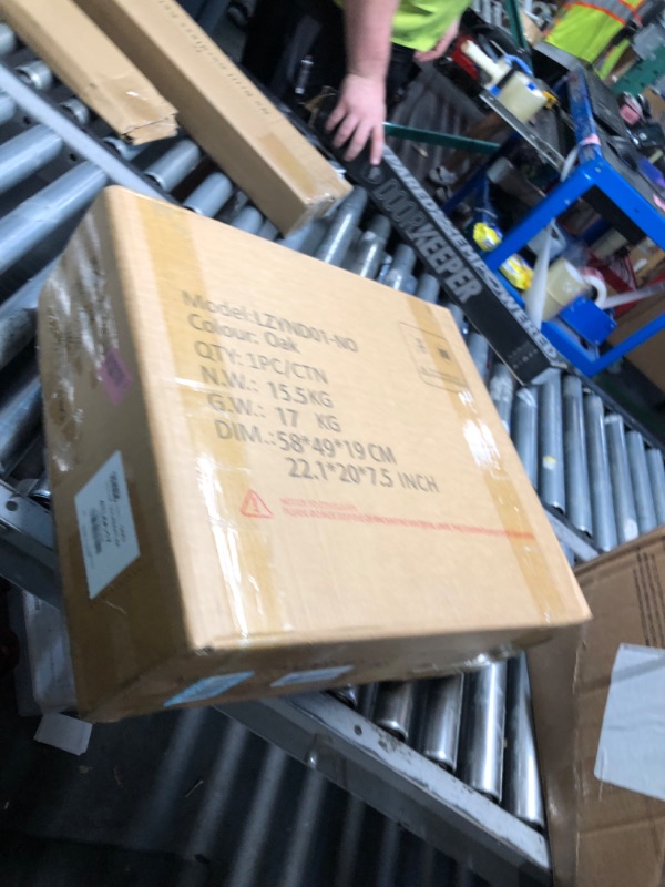 View 2 of ***FACTORY SEALED - OPENED FOR INSPECTION***Lezyhaus Wooden Fluted Nightstand with Charging Station & LED Lights