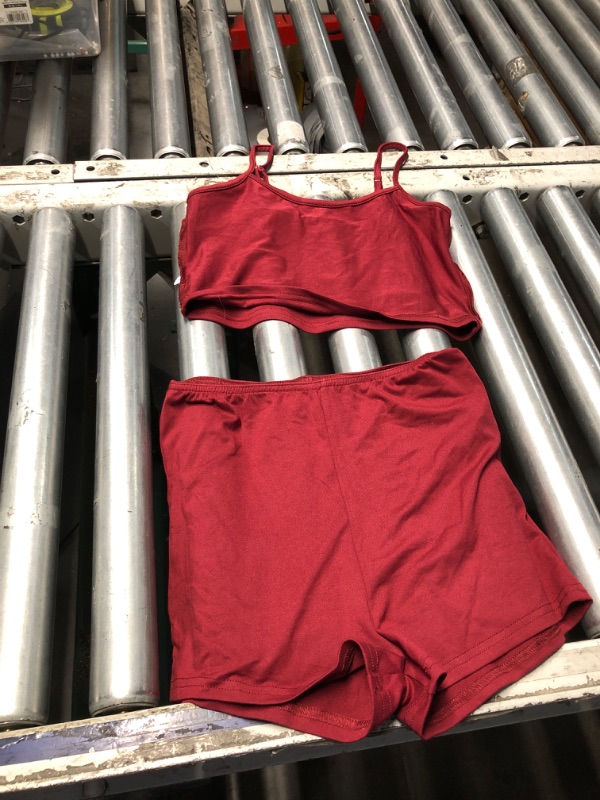View 3 of ***STOCK PHOTO FOR REFERENCE ONLY***
Workout Sets for Women 2 Piece Yoga Outfit: Tracksuits High Waisted Running Biker Shorts with Adjustable Strap Sport Bra Exercise Clothes Athletic Gym Sets Matching Active Wear # Wine Red Small