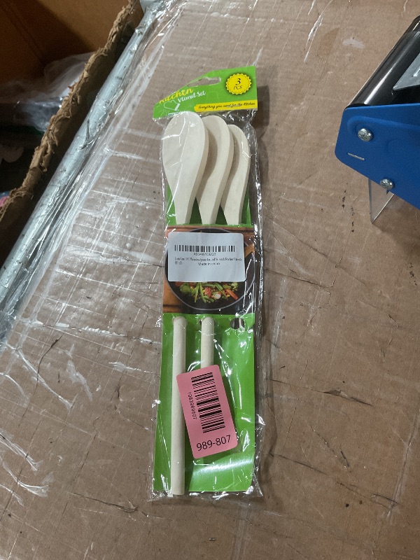 View 2 of ** one is broken **
LorisArm 3PC Wooden Spoon for Cooking, Long handle 12" 10" 8" Wood Serving Spoons Set for Mixing Stirring Tasting, Maple Wood Nonstick Kitchen Utensils.