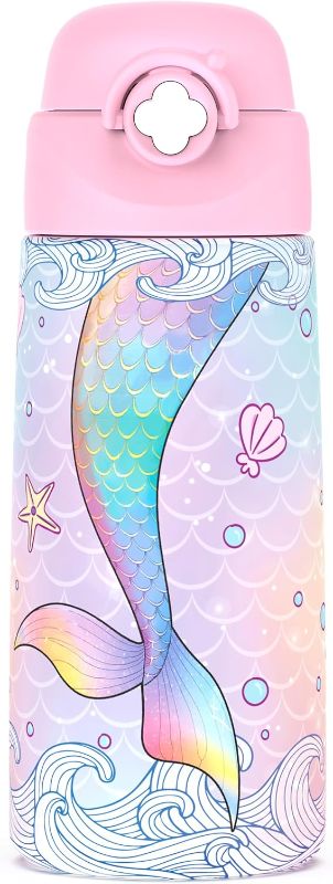 View 1 of ***STOCK IMAGE FOR REFERENCE***
Ntswasd Girls Insulated Water Bottle with Covered Pop-Up Straw,16 oz Kids Cups with Stainless Steel Leak Proof for School Pink?Cat?