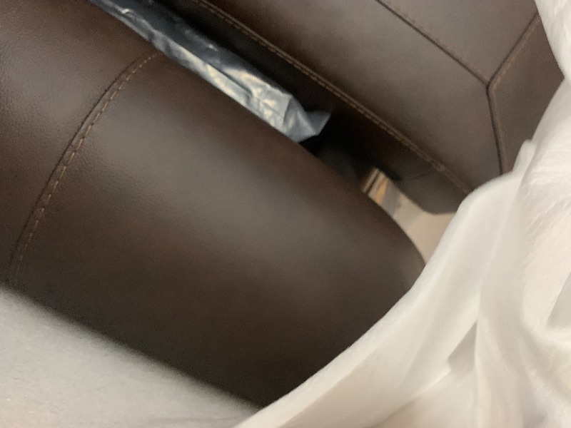 Photo 1 of ***STOCK PHOTO FOR REFERENCE ONLY***
CHITA Genuine Leather Power Recliner Sofa, Wall Hugger Reclining Loveseat with Power Headrest, Charging Ports, Reclining Sectional Couch for Living Room, RV, Dark Brown