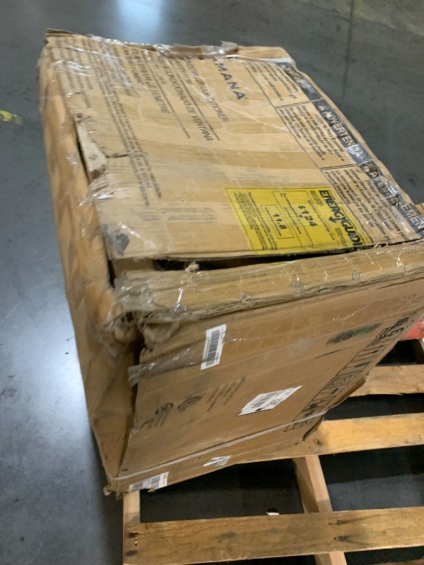 Photo 1 of ** MAJOR DENT, AND BACK OF AIR CONDITIONER**
Amana 15,000 BTU Window Air Conditioner, 115V, Cools up to 700 Sq. Ft for Bedroom, Kitchen, Living Room with Remote Control, 24H Timer, 3-Speed, Auto-Restart, ?Digital Display, White