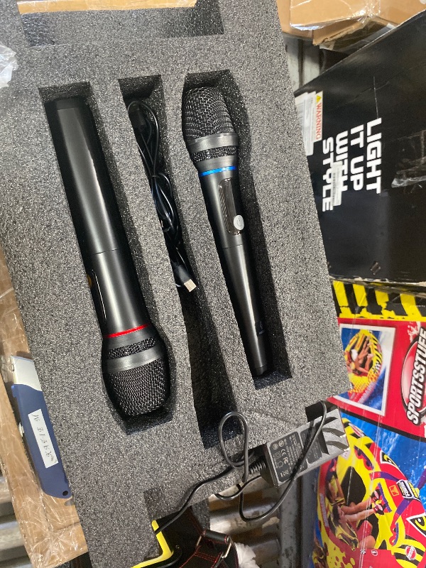 Photo 1 of **SCREEN IS DAMAGED, FOR PARTS ONLY**Karaoke Machine for Adults, Built-in 14 Inch Tablet with Lyrics Display, Portable Bluetooth Karaoke Speaker with 2 Wireless Microphones,800W Speaker, Connects to TV for Home Outdoor Party (Large)