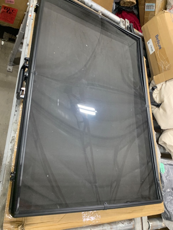 Photo 1 of **EDGES OF GLASS ARE PUSHED IN** Trading Card Display Case,34"x22" Card Show Display Case,Excellent Quality and High Performance,Card Display case with Alloy Safety Lock&Anti-wear Surface for Sports Card/TCG/Jewelry Collection,Black