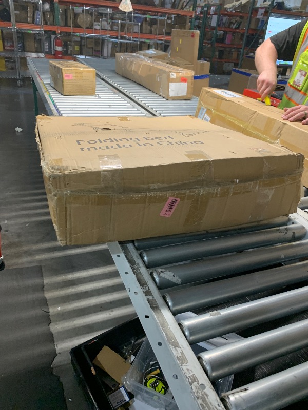 Photo 1 of ***NO MATTRESS AND COT IS RIPPED***
BSISHL Heavy Duty Camping Cot for Adults with Mattress, 10-Leg Portable Folding Cot Bed, Extra Stable Sleeping Cot for Camping, Travel, Tent & Indoor Guest Use, 500 lbs Capacity