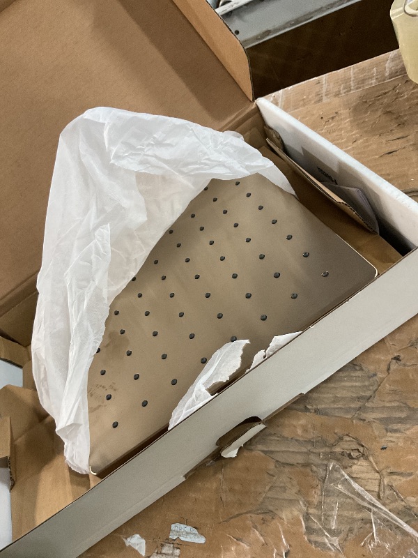 Photo 1 of ***MISSING PARTS*** Delta Faucet 10-inch Raincan Shower Head and Hand Held Shower Combo, Gold Square Shower Head, Rainfall Shower Head, Hand Shower, High Pressure Shower, 1.75 GPM Flow Rate, Champagne Bronze 75527-CZ