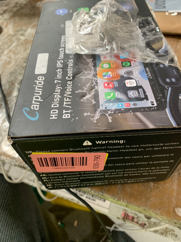 Photo 1 of ***MAJOR DAMAGE FOR PARTS ONLY***
Carpuride W103 Pro with Wireless Bluetooth Transmission Portable Carplay & Android Auto Car Stereo, 10.3 inch 1080P Touch Screen, Mirror Link/GPS/Siri/FM, with 3 Bracket?Dual BT