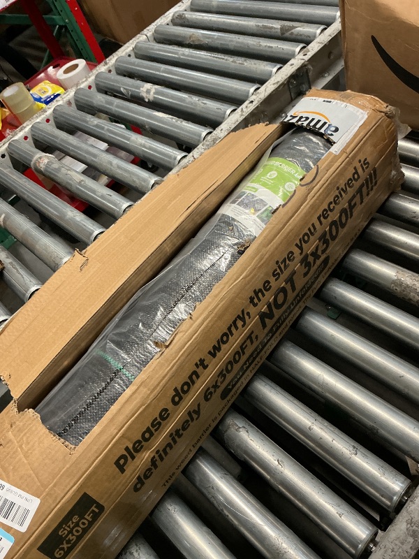 Photo 1 of *** CHECK COMMENTS**   6FT x 300FT Weed Barrier Fabric, 3.2oz Landscape Fabric, Premium Weed Barrier Fabric Heavy Duty with 20 U-Shaped Securing Pegs for Greenhouse Floors, Flower Bed, French Drain, Construction Project