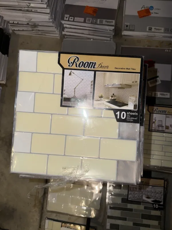Photo 1 of ***STOCK PHOTO FOR REFERENCE ONLY*** Art3d 10-Sheet Peel and Stick Backsplash, 12 in. x 12 in. Subway 3D Wall Panels, Mono White with Gray Grout