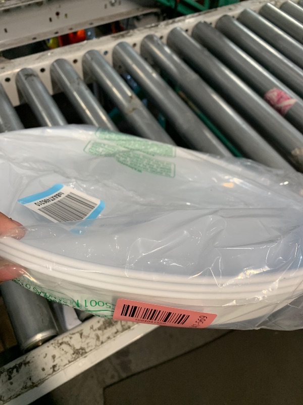 Photo 1 of ***missing 3***Yesdate 6 Packs Plastic Round Platter, 13.5-Inch Restaurant Food Serving Trays, White