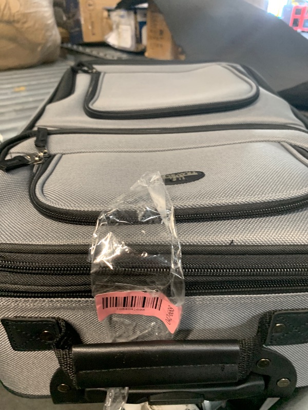Photo 1 of ***missing key to mini lock***U.S. Traveler Rio Lightweight Softside Rolling Carry-on Suitcase, 2-Wheel Set, Grey