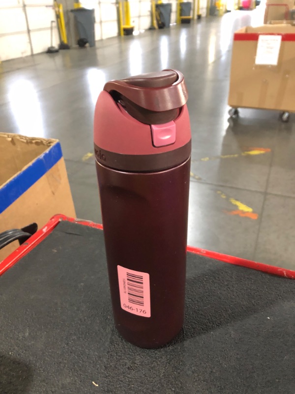 Photo 1 of **MINOR DAMAGE**
Owala FreeSip Insulated Stainless Steel Water Bottle with Straw, BPA-Free Sports Water Bottle, Great for Travel, 24 Oz, Black Cherry