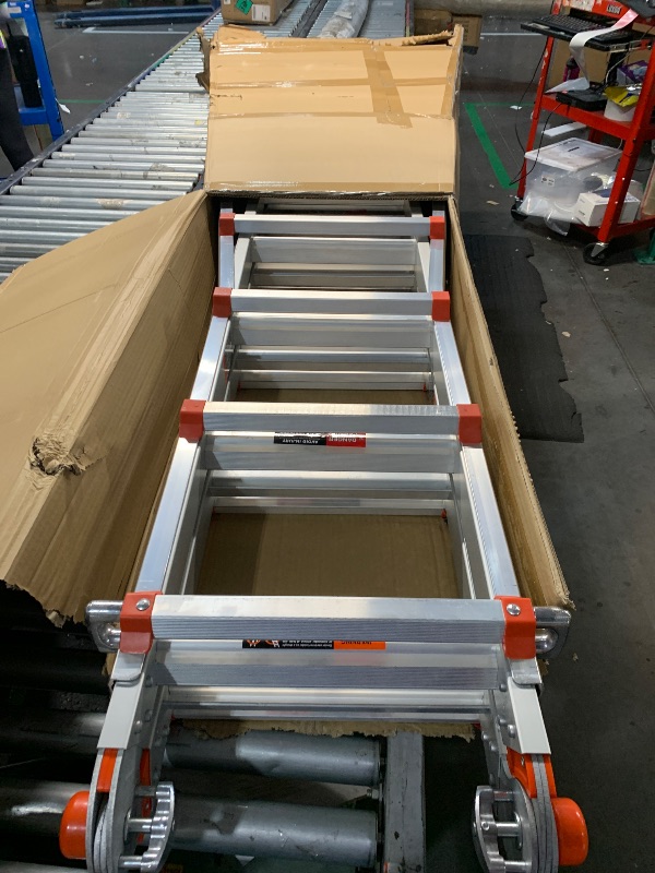 Photo 1 of ***TRUCK/TRAILER PICKUP ONLY***
Little Giant Multi-Position 26-Ft Aluminum Ladder with Storage Rack, Black/Orange