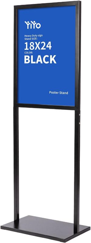 Photo 1 of ***STOCK PHOTO FOR REFERENCE ONLY, 18x12***YIYO Sign holder floor stand, sign holder stand heavy Duty Pedestal poster stand for display,18×24 inch slide-in double sided poster sign holder floor standing Display Advertising (18×24)