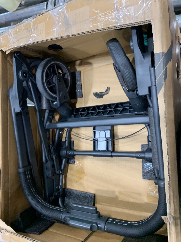View 3 of ****PARTS ONLY *** UPPAbaby Minu V3 Travel Stroller | Lightweight + Compact Design | One-Hand Fold + Unfold | from Birth + Overhead Compatible | Jake (Charcoal/Carbon Frame/Black Leather)