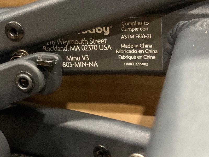 View 5 of ****PARTS ONLY *** UPPAbaby Minu V3 Travel Stroller | Lightweight + Compact Design | One-Hand Fold + Unfold | from Birth + Overhead Compatible | Jake (Charcoal/Carbon Frame/Black Leather)