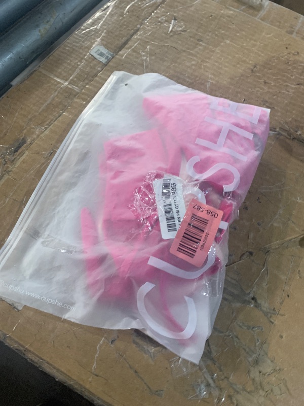 Photo 1 of ***STOCK IMAGE FOR REFERENCE***
CUPSHE Women's Two Piece V Neck Textured Bikini Sets,M Hot Pink