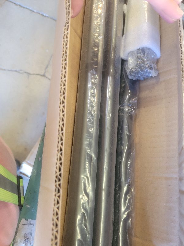 Photo 1 of 1 1/8 Inch Diameter Curtain Rods 144 to 240 Inches(12-20ft), Telescoping Heavy Duty Large Drapery Rod with Adjustable Aluminum Alloy Bracket, Solid End Caps for Windows Patio Decoration, Matte Black