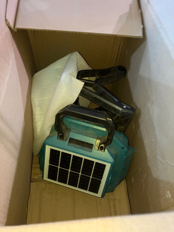Photo 1 of 600W Solar 52000MAh Rechargeable Work Light, 52000 Lumen Foldable LED Work Lights with 3 Modes,Stand 360° Rotatable,IP66 Waterproof Portable Cordless Job Site Lighting for Construction Site, Workshop