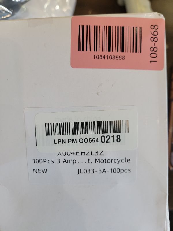 Photo 1 of 100Pcs 3 Amp Fuse HVAC ATO - 3A Standard Blade Car Fuses Replacement