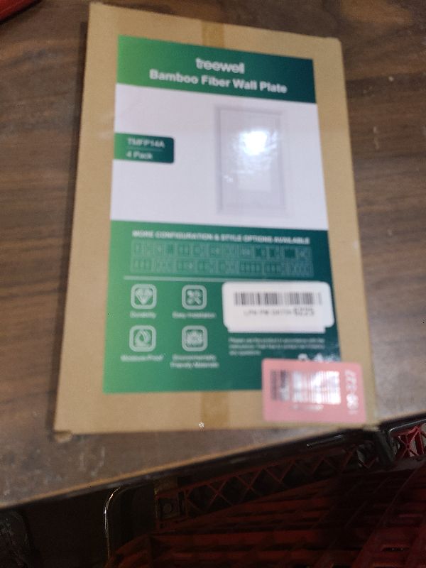 Photo 1 of 4-Pack Bamboo Fiber Decorator Outlet Cover Plate, Durable Wall Plate