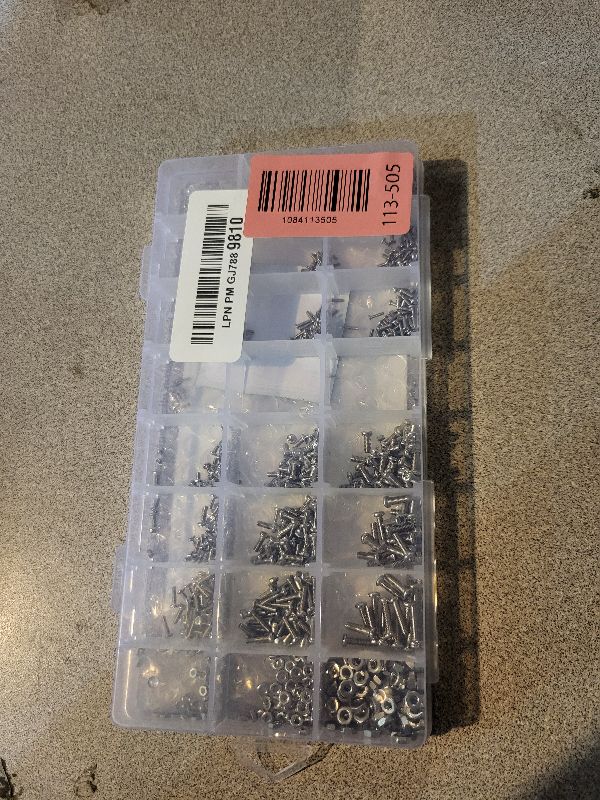 Photo 1 of 1110Pcs Metric Micro Screws & Nuts Kit, M1 M1.2 M1.4 M1.6 M2 M2.5