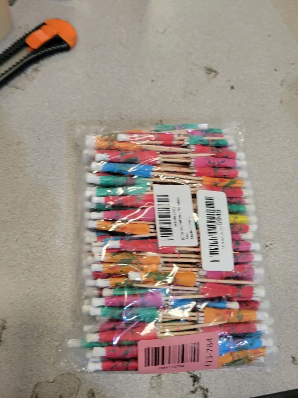 Photo 1 of [200 Pcs] Cocktail Drink Umbrella Picks Toothpicks - Colorful Paper Toothpicks Cocktail Umbrellas for Luau Parasols Hawaiian Tiki Party Decorations