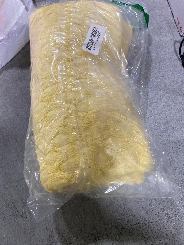 Photo 1 of Simple&Opulence Cotton Throw Blanket - Queen, Light Yellow