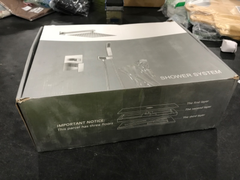 Photo 1 of RNDIOZD Shower Faucet Set, 10" Rain Shower, Matte Black