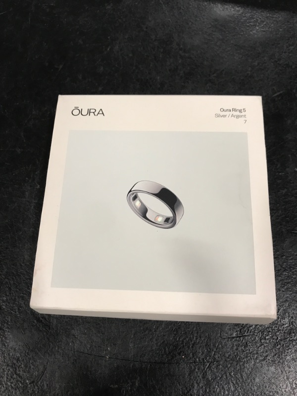 Photo 1 of Oura Ring 5 Smart Ring, Silver, Size 7