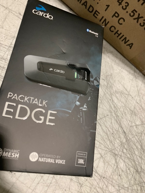 Photo 1 of Cardo PACKTALK Edge Motorcycle Bluetooth Communication System Headset Intercom - Single Pack