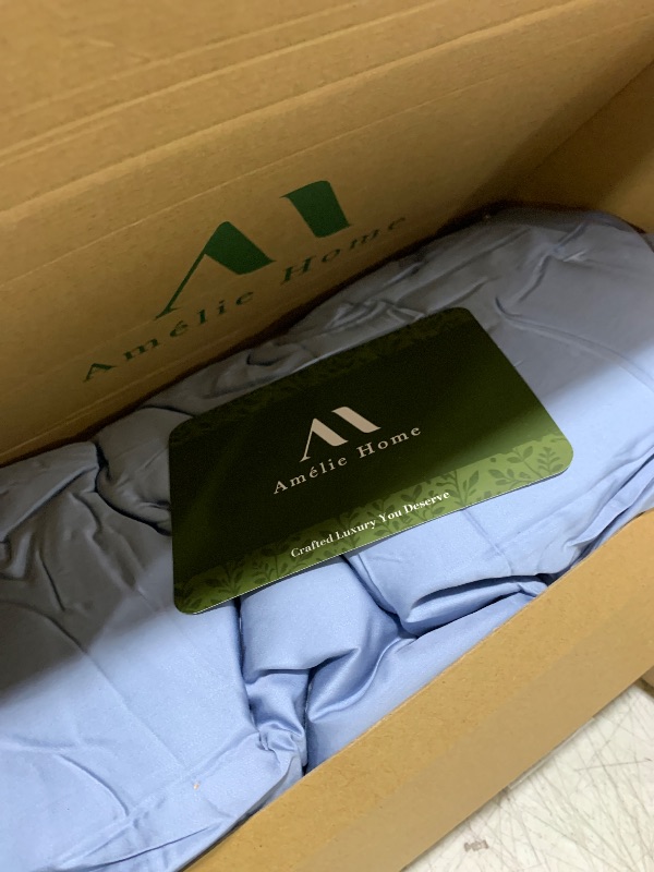 Photo 1 of Amélie Home Tencel Lyocell Cooling Comforter, Queen, Blue