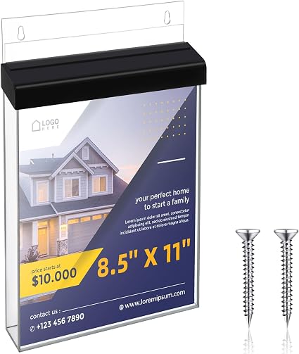 Photo 1 of Wonderjune 2 Pcs Outdoor Brochure Holder 8.5x11 Wall Mount Box, Black
