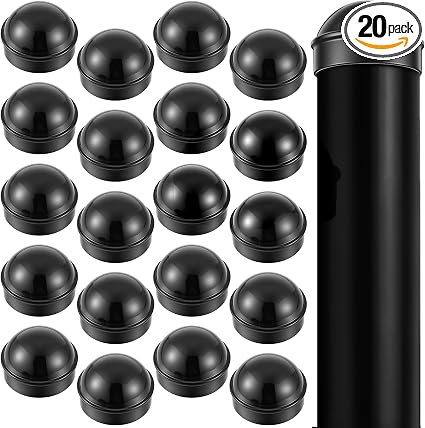 Photo 1 of Yaocom 20 Pcs 2-3/8" Chain Link Fence Post Caps, Aluminum Post Cap, Black