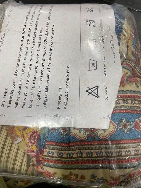Photo 1 of ENASAL Cotton Quilt Set, Queen Size, Vintage Floral Patchwork