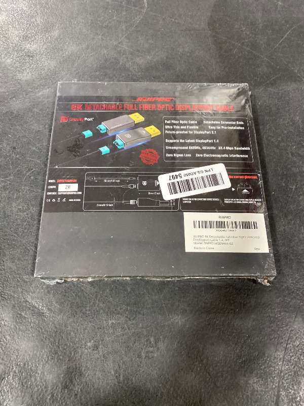 Photo 1 of RUIPRO 8K DisplayPort 1.4 Fiber Optic Cable, 6ft