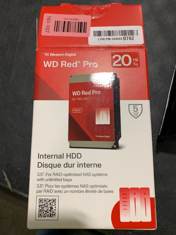 Photo 1 of Western Digital 20TB WD Red Pro NAS Internal Hard Drive