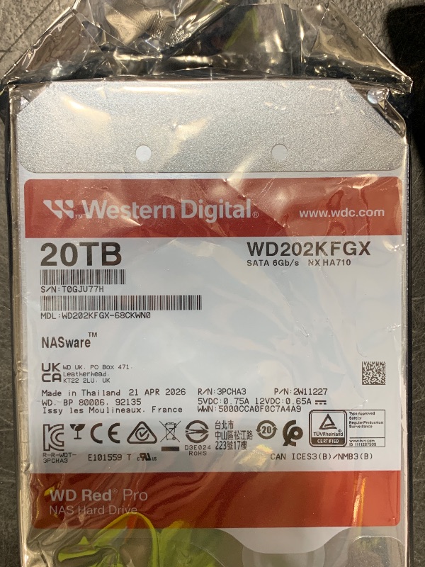 Photo 1 of Western Digital 20TB WD Red Pro NAS Internal Hard Drive