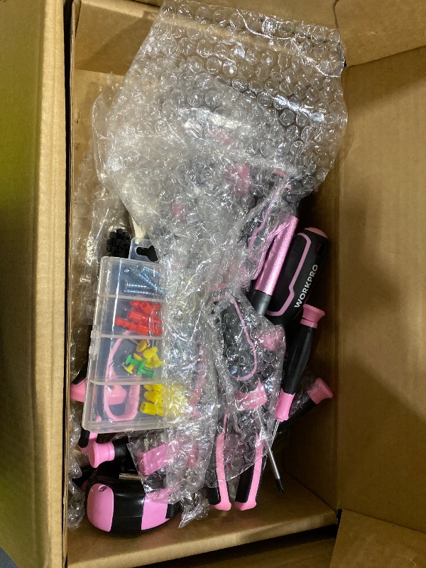 Photo 1 of WORKPRO 20V Cordless Pink Drill Driver Set